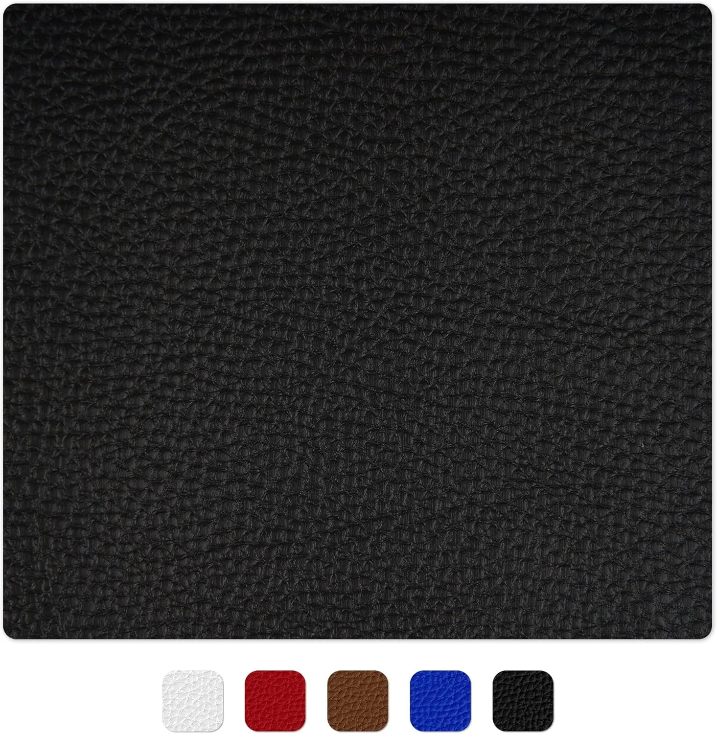 Vinyl Fabric, Marine Faux Leather Upholstery, for Upholstery Crafts, DIY Sewings, Sofa, Handbag, Earrings, Hair Bows Decorations (Black 54'' X 72'' inch 2YD) Big Lychee Grain Black