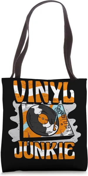 Vinyl Junkie Phonograph Record Music Dj Tote Bag