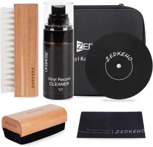 Vinyl Record Cleaning Kit: Complete 6-in-1 Record Cleaning Kit, Velvet Brush, Vinyl Record Brush Anti Static, Lps Cleaner, Record Cleaning Cloth, Label Protector, Storage Case - Revitalize Your Vinyl