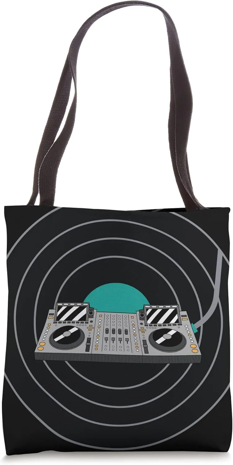 Vinyl Record DJ Phonograph Music Lover Vinyl Tote Bag