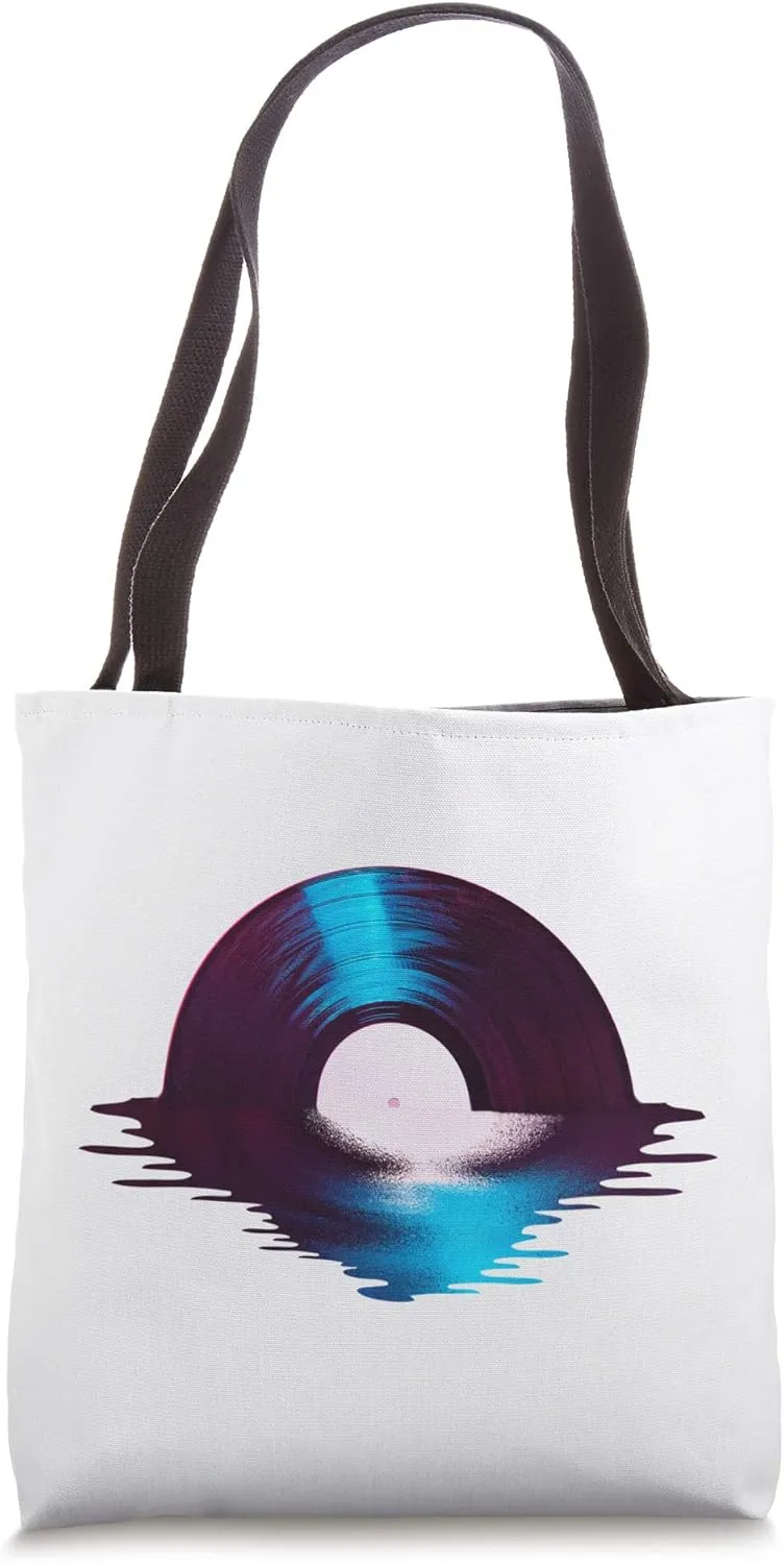 Vinyl Record Sunset By Sea Water Audio-Vinyl Music Tape Tote Bag