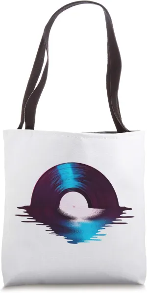 Vinyl Record Sunset By Sea Water Audio-Vinyl Music Tape Tote Bag