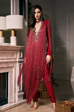 Vivienne Long Sleeve Deep-V Jumpsuit