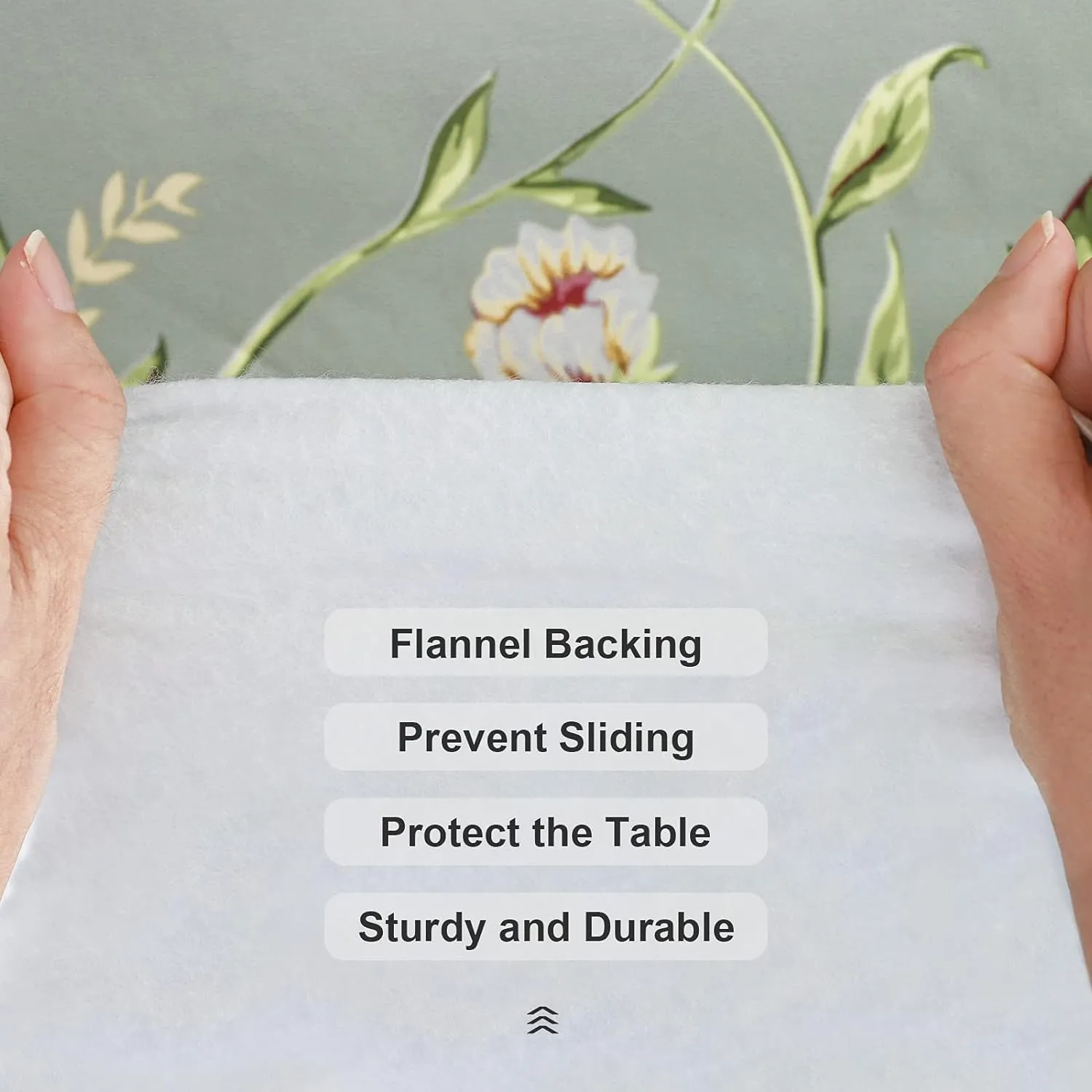 Vonabem Vinyl Tablecloth with Flannel Backing, Plastic Water Oil Proof Rectangle Table Cloth Cover, PVC Table Cloths for Camping Picnic Dining Indoor Outdoor(Green,60X120IN)