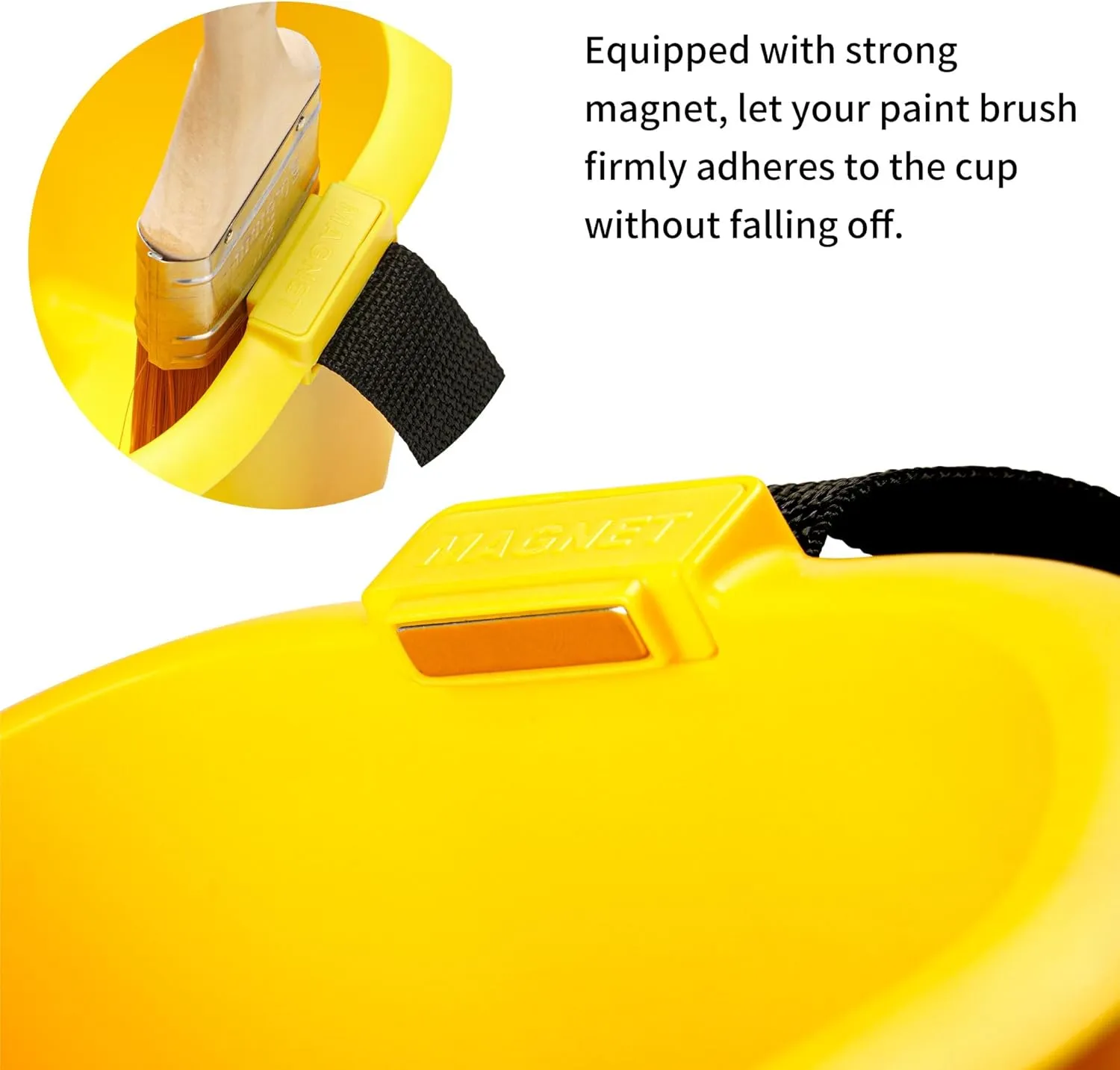 Voomey 18 Pcs Paint Bucket Hand Held, Paint Cup 4 Inch, Paint Brush, Integrated Magnetic Brush Grip, Suitable for Decoration, Repairs, Small Paint and Coating Projects