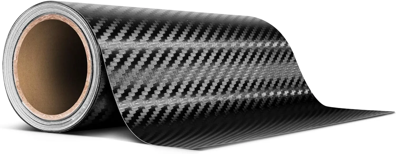 VViViD Black Carbon Fiber Air-Release Adhesive Vinyl Tape Roll (6 Inch x 20ft)