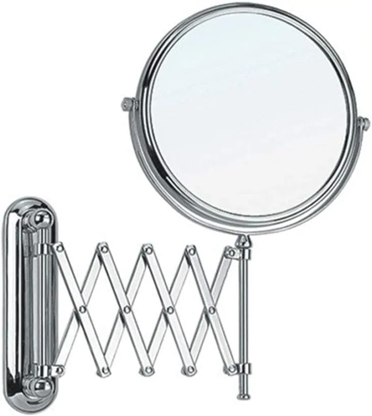 Wall Mount Makeup Mirror with 3X Magnification, Two-Sided Swivel Extension Vanity Mirror Bathroom Cosmetic Shaving Chrome Finish, Extension,6inches (Color : 6inches)