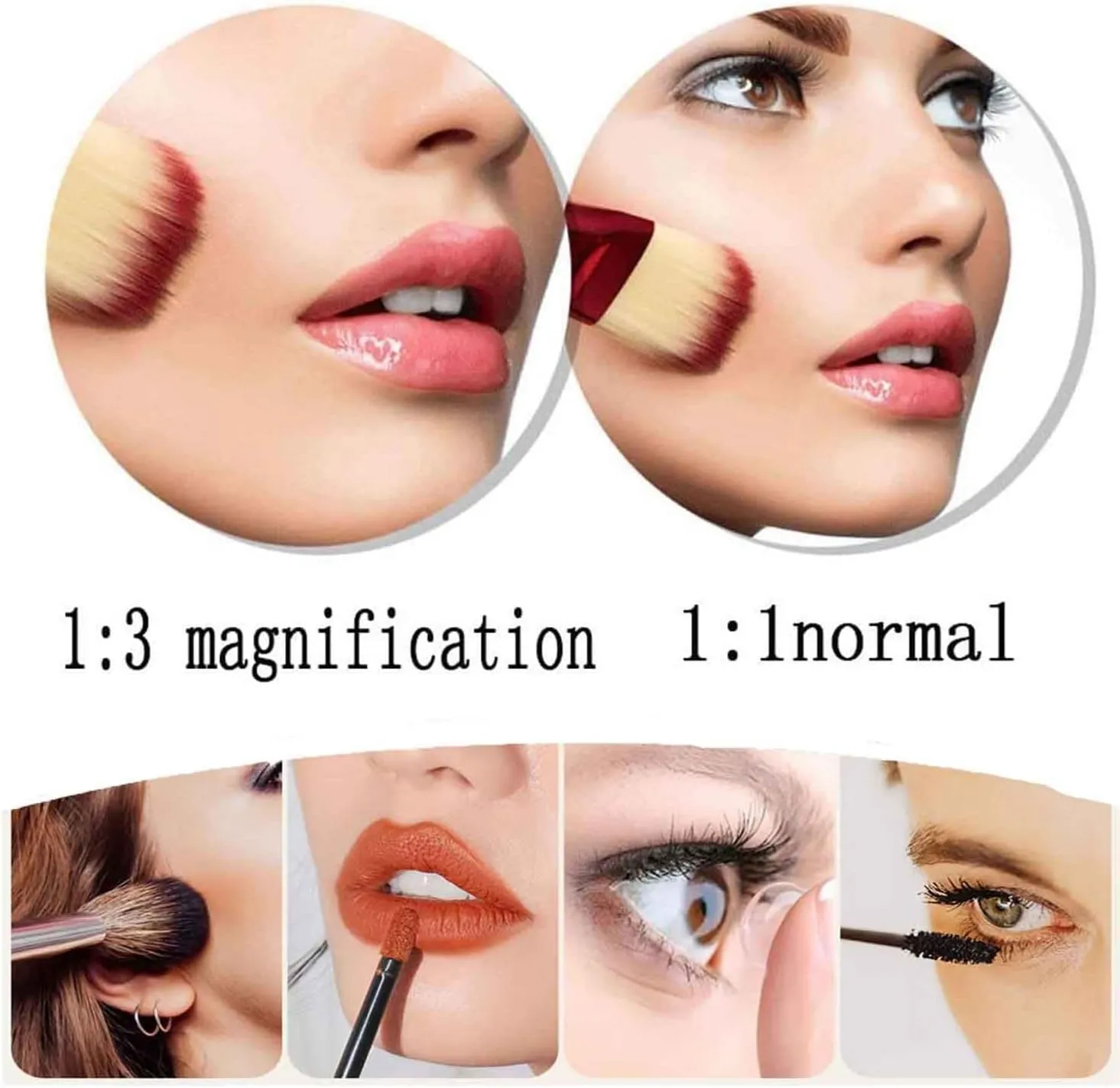 Wall Mounted Double-Sided 1X/10X Magnifying Lighted Makeup Vanity Mirror with Infrared Sensor Switch,360° Swivel Extendable Cosmetic Mirror Zirconium, Plug-in