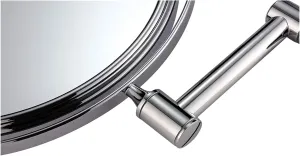 Wall Mounted Lighted Makeup Mirror 8 Inch Double Sided Vanity Mirrors with Magnifying, Bathroom Extendable Swivel Cosmetic Mirrors(Chrome,5X)