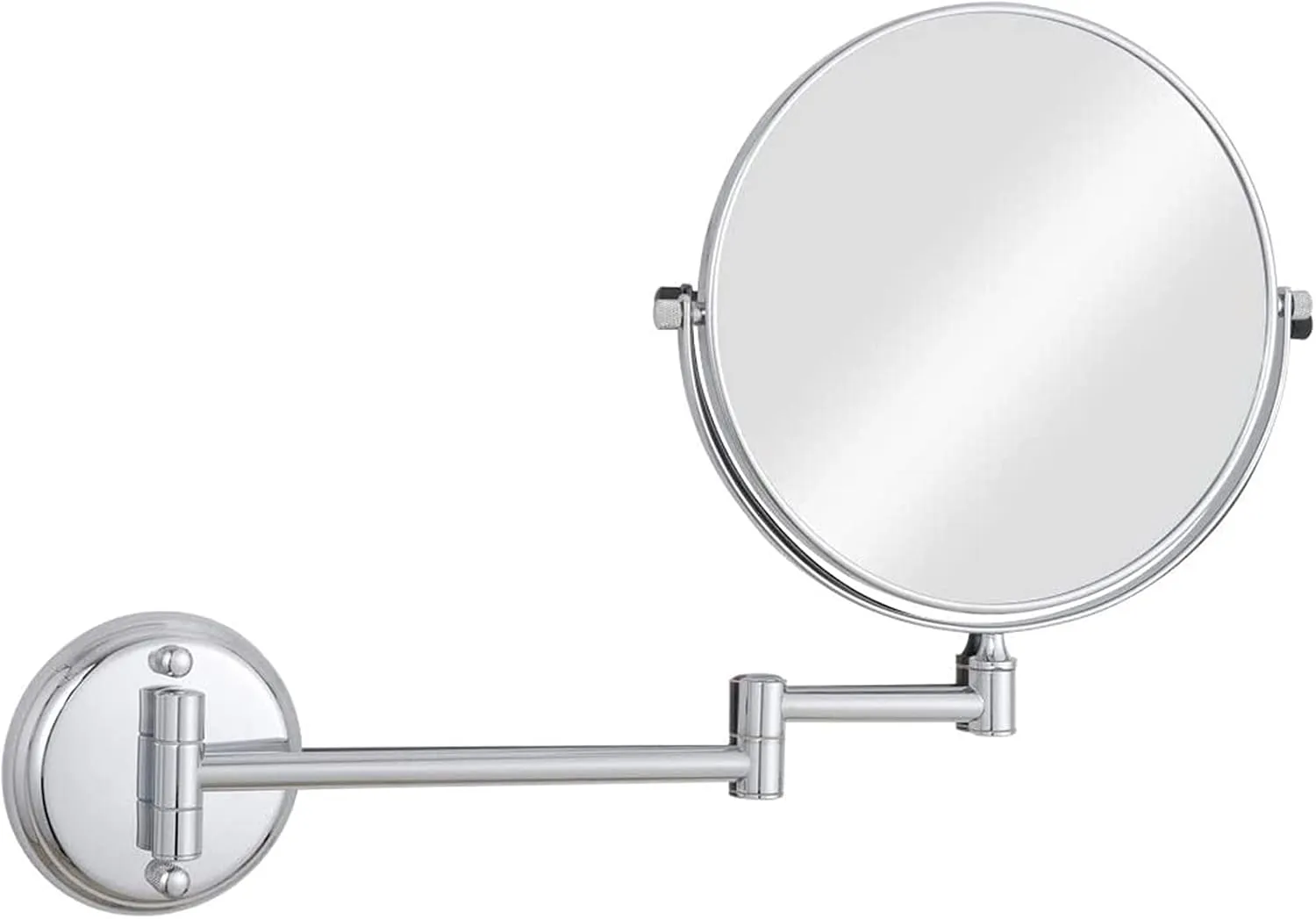 Wall Mounted Makeup Mirror, 8 inch Chrome Finish 360° Rotatable Magnifying Shaving Mirror, Rotatable Extendable Folding Bathroom Vanity Mirrors