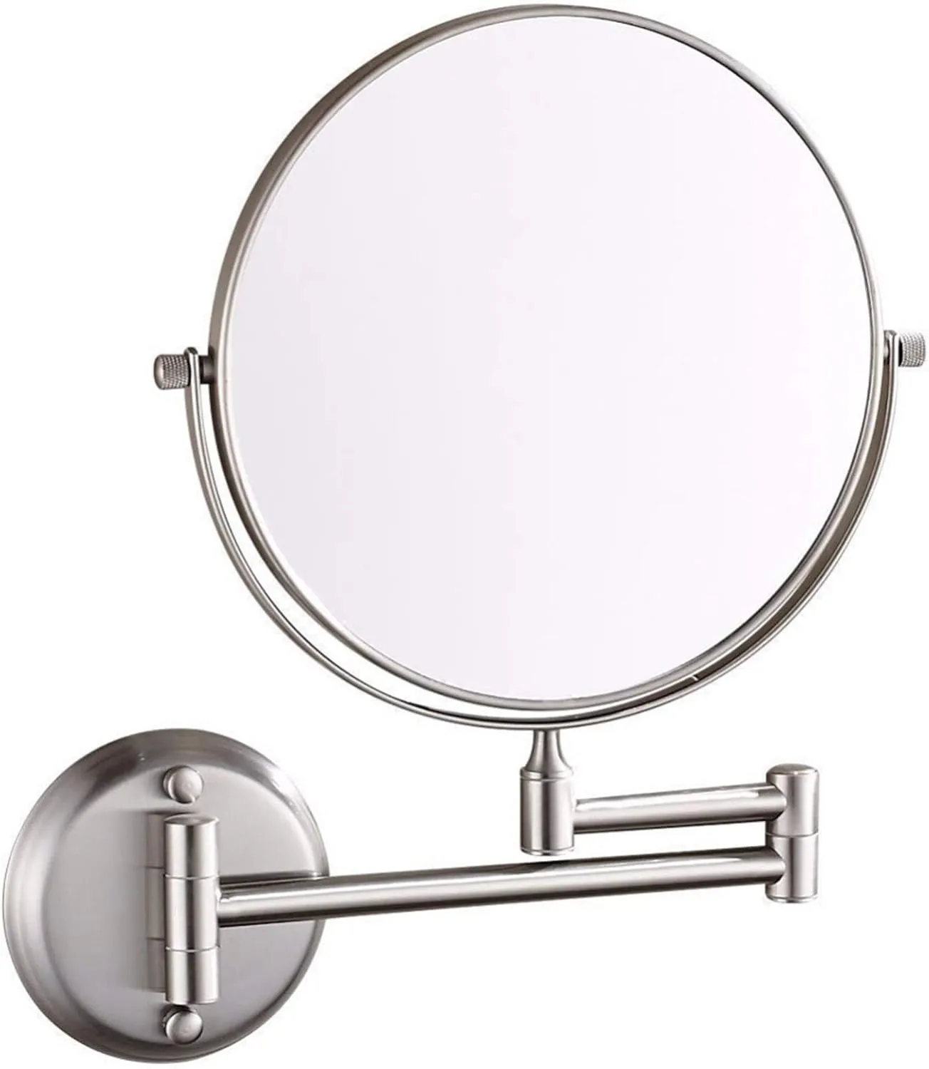 Wall Mounted Makeup Mirror, 8 inch Nickel Finish Double Sided Magnifying Shaving Mirror, 360° Swivel Extendable Folding Bathroom Vanity Mirrors,10x (Color : 3X)