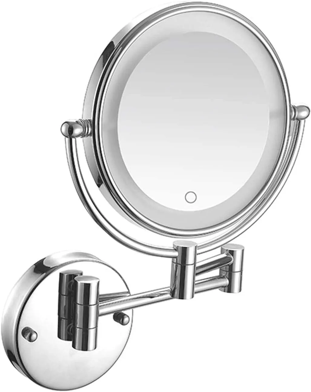Wall Mounted Makeup Mirror Lighted, 8-Inch Double-Sided, 360° Swivel, Shaving Mirror for Bathroom & Cosmetic Use(7X)