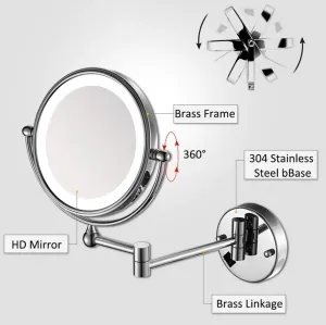 Wall Mounted Shaving Makeup Mirrors, 10X Magnifying Simply Decorate for Hotel Countertop Vanity Mirrors