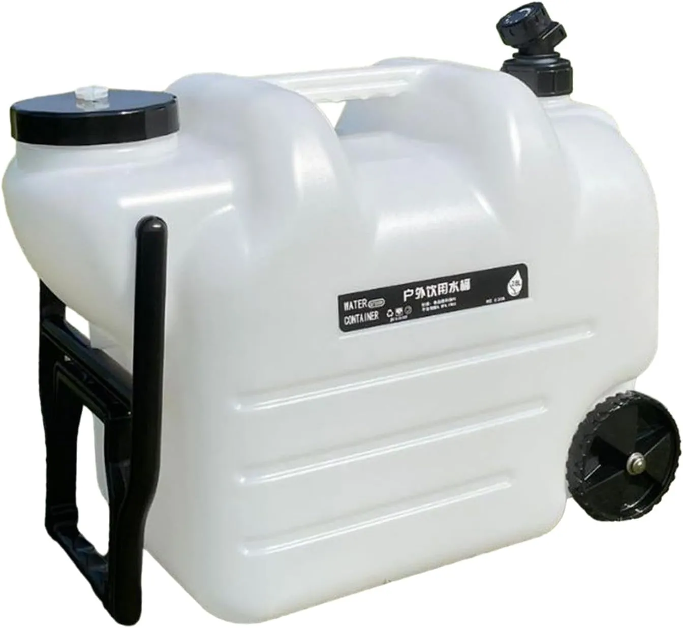 Water Container Water Bucket with Wheels Portable Water Tank Water Storage Carrier for Camping Emergency Picnic Bath Washing
