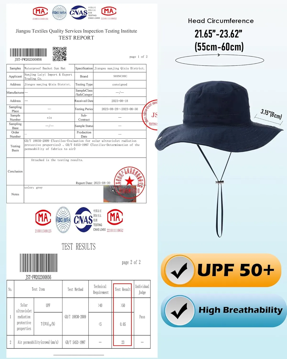 Waterproof Bucket Rain Hat for Women Wide Brim Summer UPF50  Cowboy Sun Hat Men Foldable Soft Floppy Beach Hat