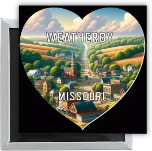 Weatherby Missouri Travel Souvenir Destination 2.5 x 2.5-Inch Fridge Magnet 4-Pack