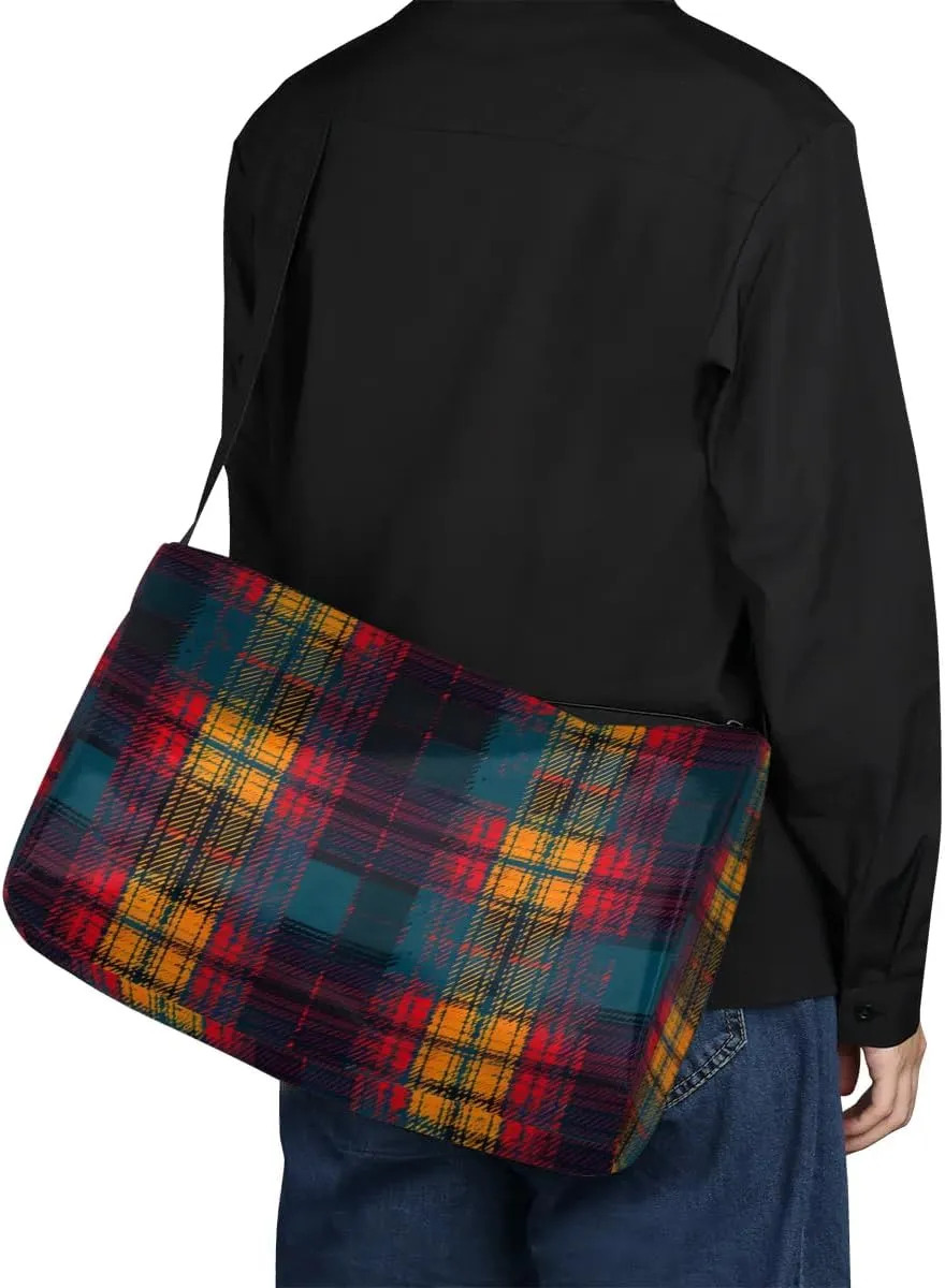 Weekend Bag Abstraction Plaid Patterns Lightweight Carry On Duffel Bag Waterproof Gym Bag Pu Leather Duffle Bag for Workout Travel Sport