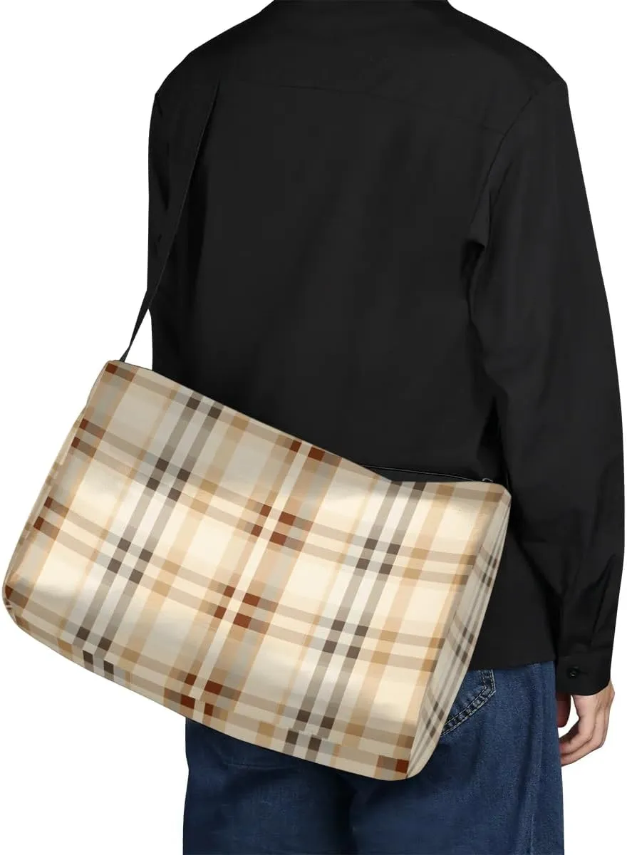 Weekend Bag Art Plaid Patterns Lightweight Carry On Duffel Bag Waterproof Gym Bag Pu Leather Duffle Bag for Workout Travel Sport