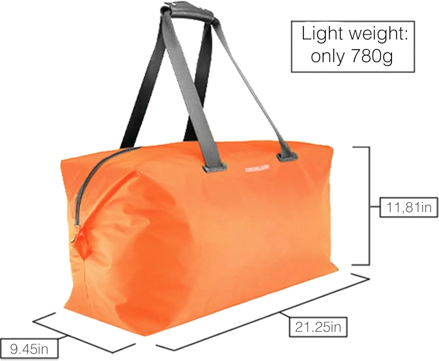 Weekender Bag – Elegant & light travel bag for carry-on luggage, Travel Duffle Bag large – Overnight bag for women & men, Orange