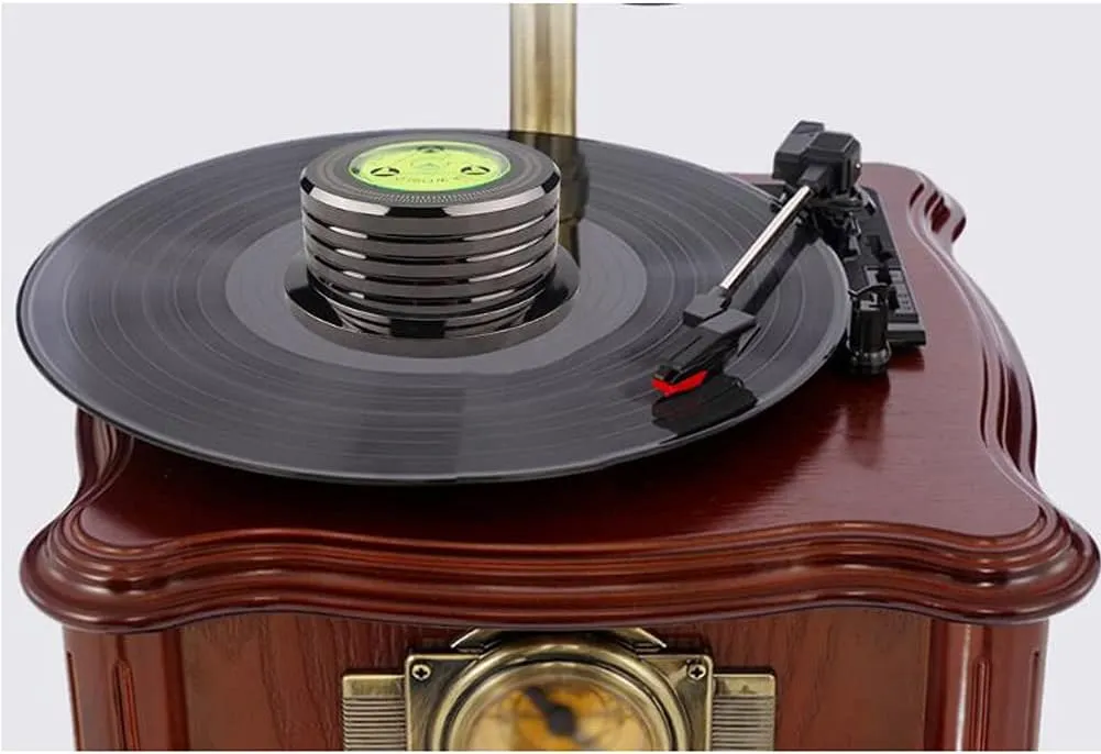 Weight Stabilizer, 60Hz LP 9.5oz Disc Turntable Level 45RPM Strobe Making 3 in 1 Puck, Vinyl Clamp With Bubble Level for Phonograph Record Players