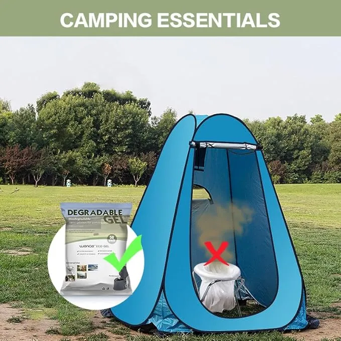 Wenge Urine Super Absorbent, Solidifier - 150 Pack Pre Pee Powder for Toilet, Eco Absorbent Gel Liquid Waste Gelling and Deodorizing Powder, Poo Urine Powder for Camping Outdoor Hiking