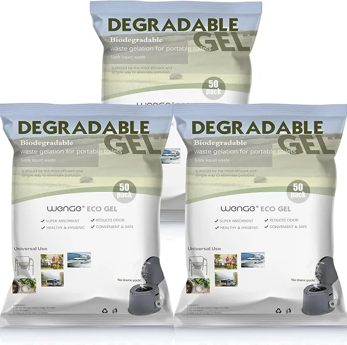 Wenge Urine Super Absorbent, Solidifier - 150 Pack Pre Pee Powder for Toilet, Eco Absorbent Gel Liquid Waste Gelling and Deodorizing Powder, Poo Urine Powder for Camping Outdoor Hiking