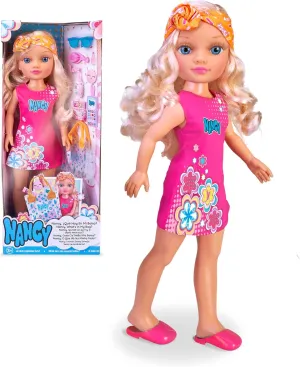 What's in My Bag, Doll with Long Blonde Mane, Summer Appearance, Bandana, Transparent Totebag and Seven Accessories, from 3 Years, Famous (NAC68000)