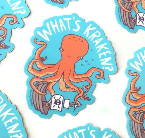 What`s Kraken Pirate Ship Octopus Sticker