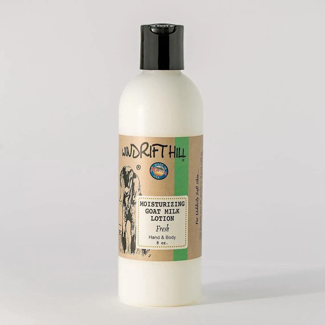 Windrift Hill (Fresh) Moisturizing Goat Milk Hand & Body Lotion 8 Ounce Bottle