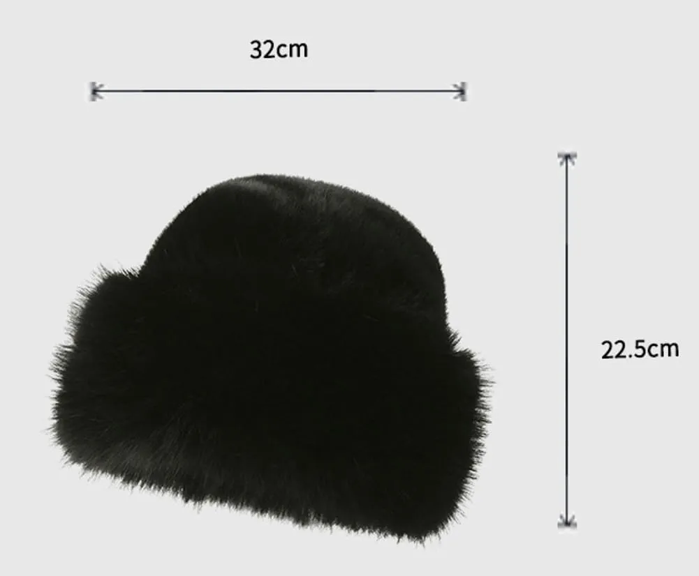 Winter Faux Fur Bucket Hat WomenFuzzy Fur Warm Hat Women's Furry Fisherman Cap Casual Trendy Trips Sports Skiing Cap
