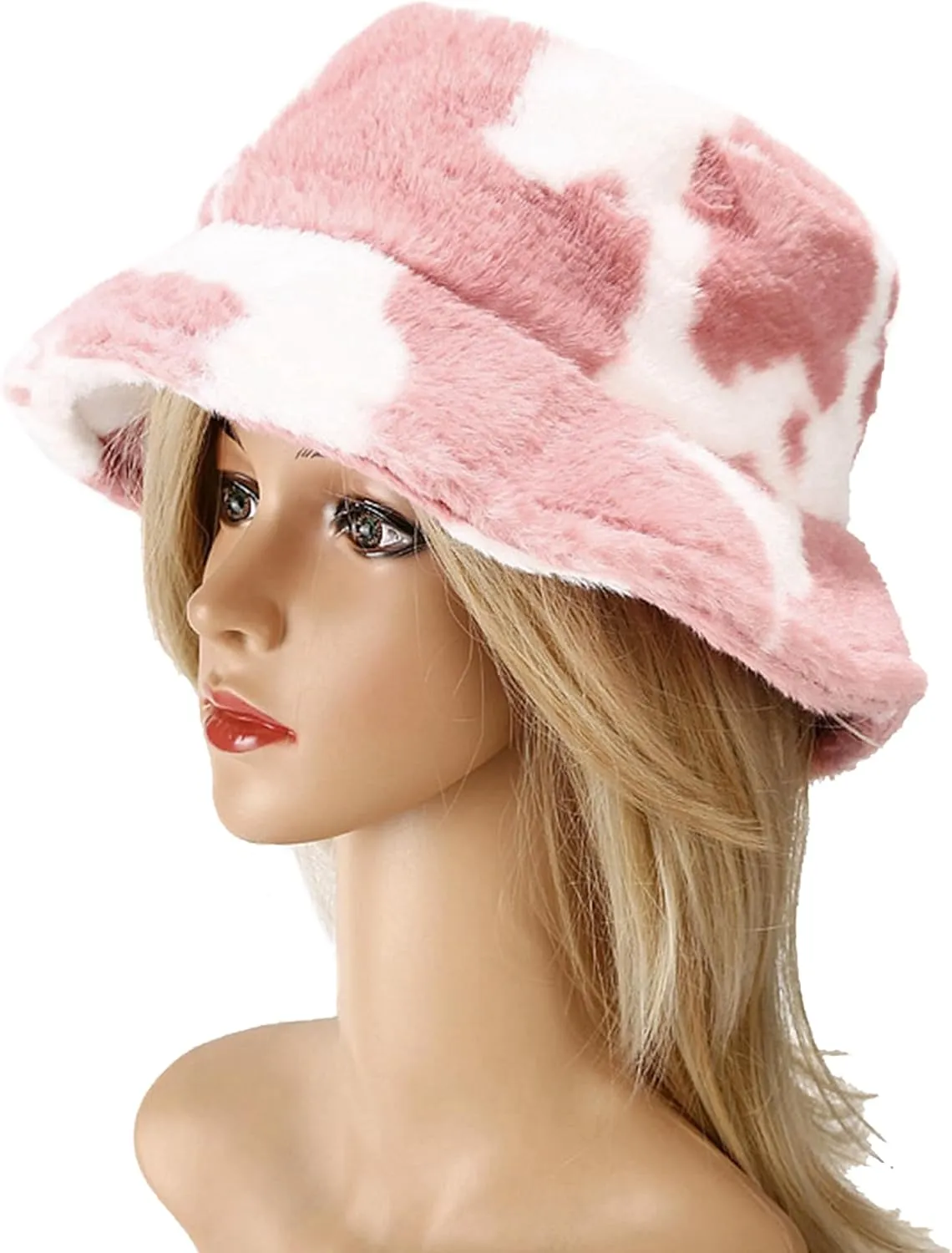 Winter Fluffy Fuzzy Bucket Hat Plush Furry Faux Fur Fisherman Hats Warm Hat for Women
