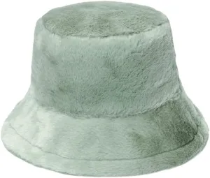 Winter Plush Bucket Hat for Women Men Classic Solid Color Faux Fur Fisherman Cap