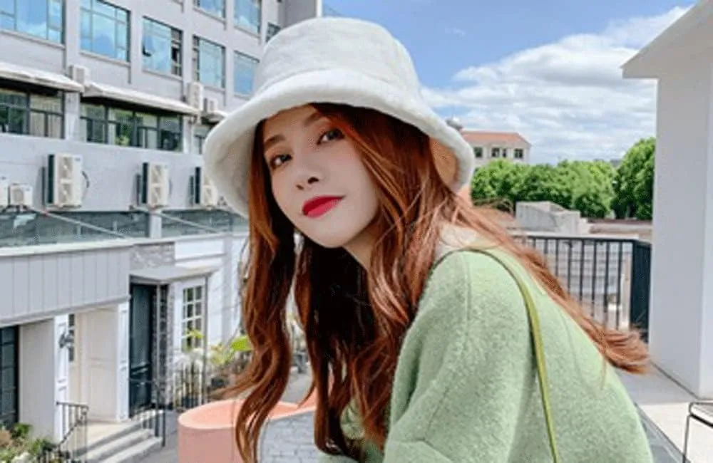 Winter Plush Bucket Hat for Women Men Classic Solid Color Faux Fur Fisherman Cap