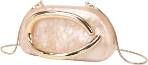 Women Acrylic Evening Handbags Trendy Crossbody Metal Decoration Shoulder Bag with Chain Causal Evening Clutch Purse 2025