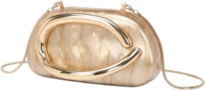 Women Acrylic Evening Handbags Trendy Crossbody Metal Decoration Shoulder Bag with Chain Causal Evening Clutch Purse 2025