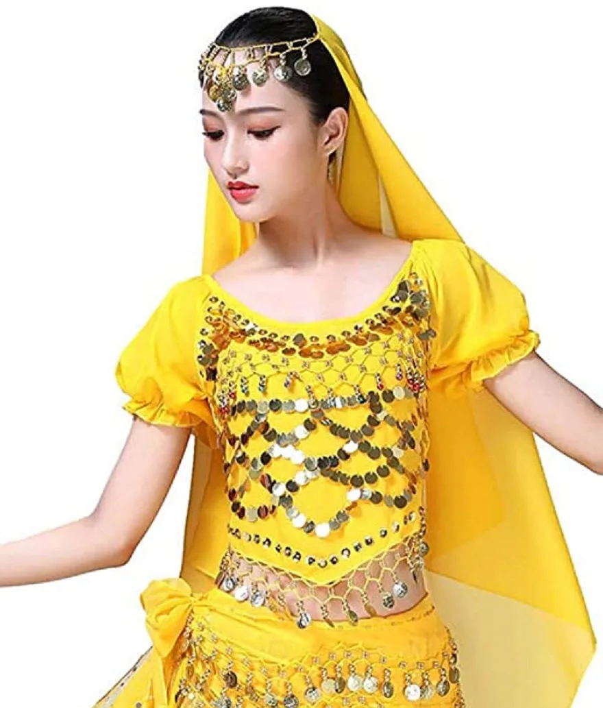 Women Belly Dance Clothes Embellished Top