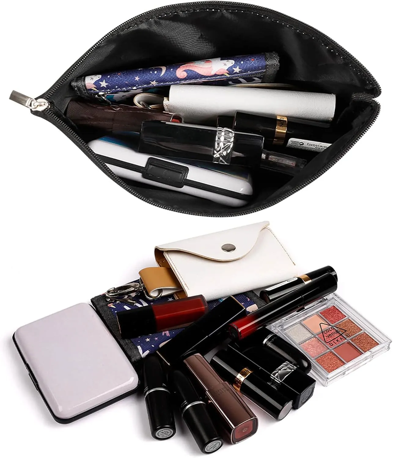 Women English Springer Spaniel And Retro Floral Pat Toiletry Bag Holder Multifunction Travel Makeup Lazy Zipper Tote Bag Large Capacity for Toiletry Digital Accessories Travel