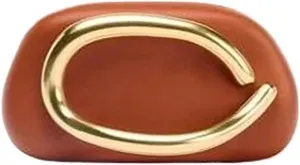 Women PU Leather Metal Handle Handbag Trendy Commuting Compact Stone Purse Hand-held Causal Shoulder Clutch Bag