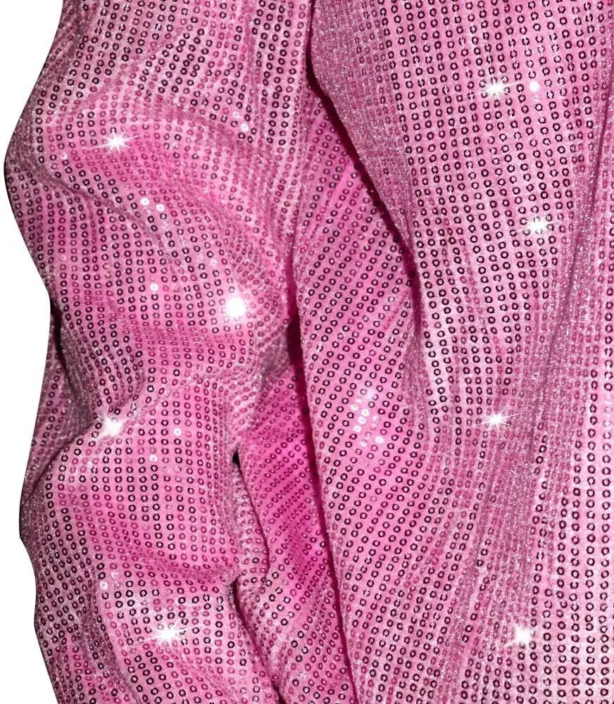 Women Sequin Jacket Glitter Sparkle Open Front Casual Long Sleeve Blazer Coat
