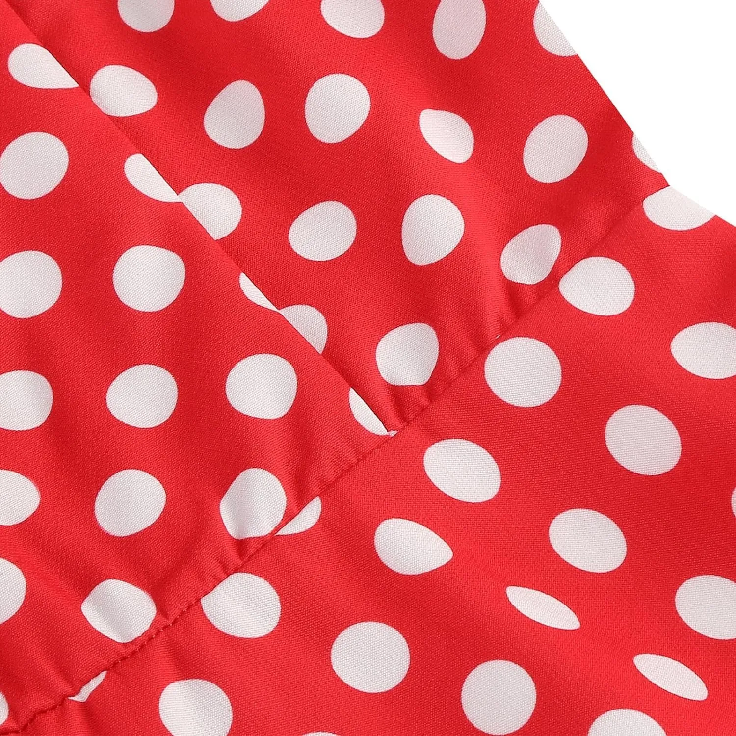 Women's Elegant Dresses Vintage Polka Dot Printed A-Line Dress Short Sleeve Lapel Maxi Skirts Court Business Gowns