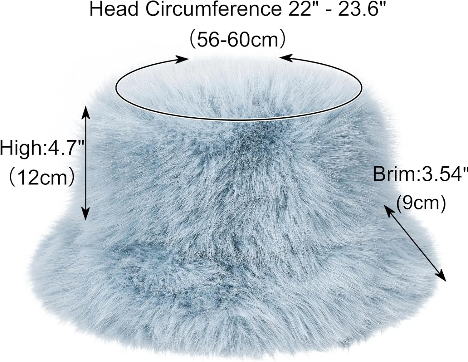 Women's Faux Fur Bucket Hats Fluffy Winter Warm Ladie's Unique Wide Brim Fisherman Cap