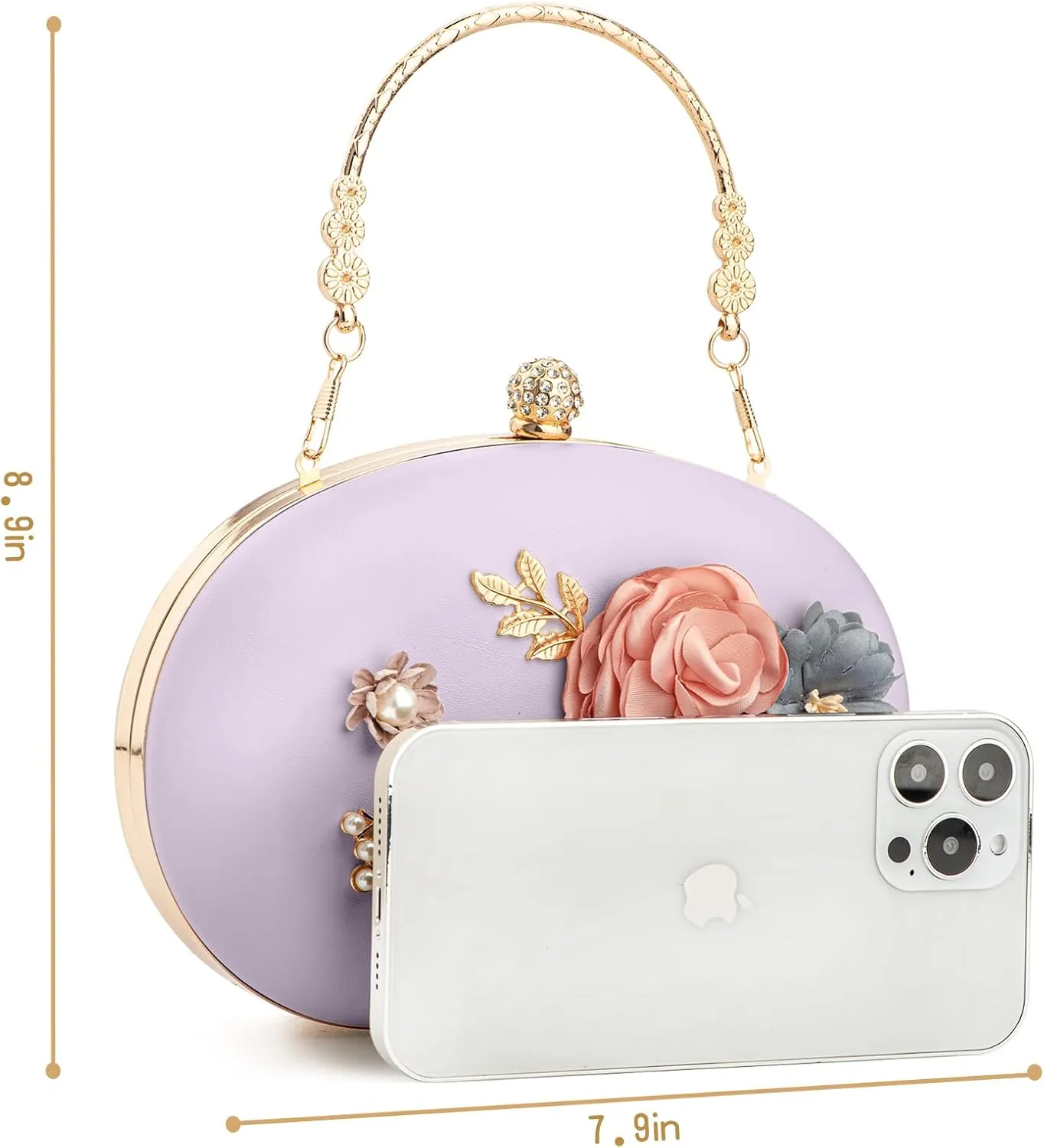 Women's Floral Clutch Evening Purse Flower Wedding Party Bag