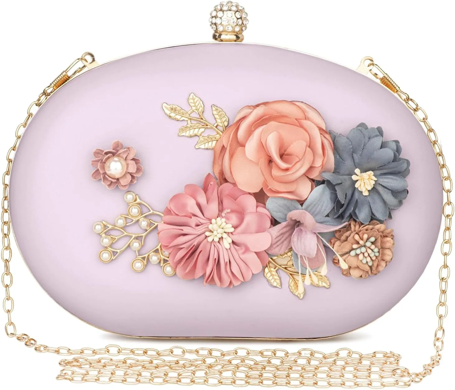 Women's Floral Clutch Evening Purse Flower Wedding Party Bag