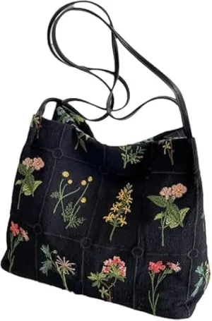 Women's floral shaped small handbag: women's casual large capacity fashionable floral embroidery makeup bag, women's wallet