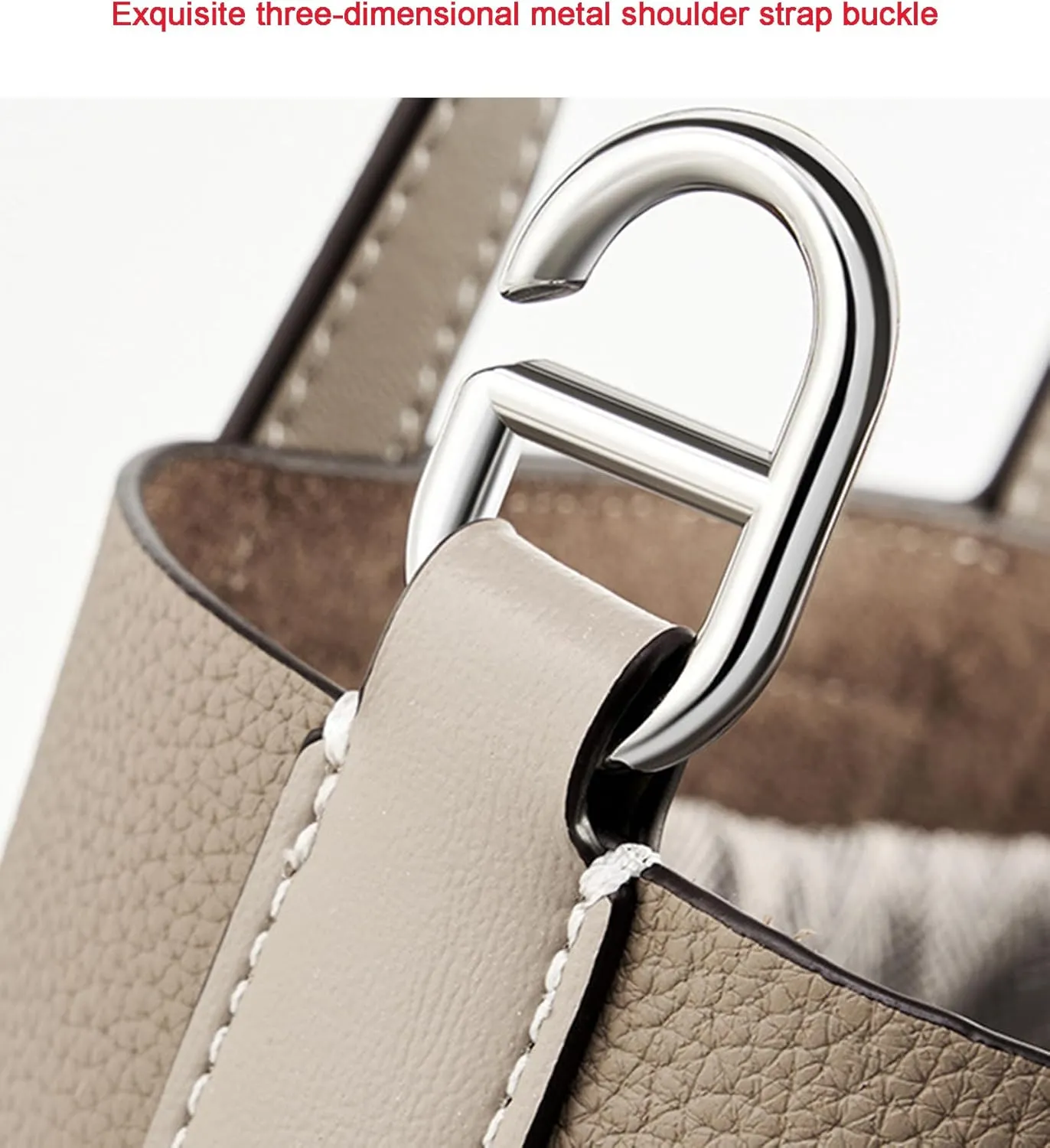 Women's Genuine Leather Bucket Bag Pig Nose Lychee Pattern Vegetable Basket Solid Color Tote Bag Trendy Handbag,Caramel,19 * 12 * 20cm