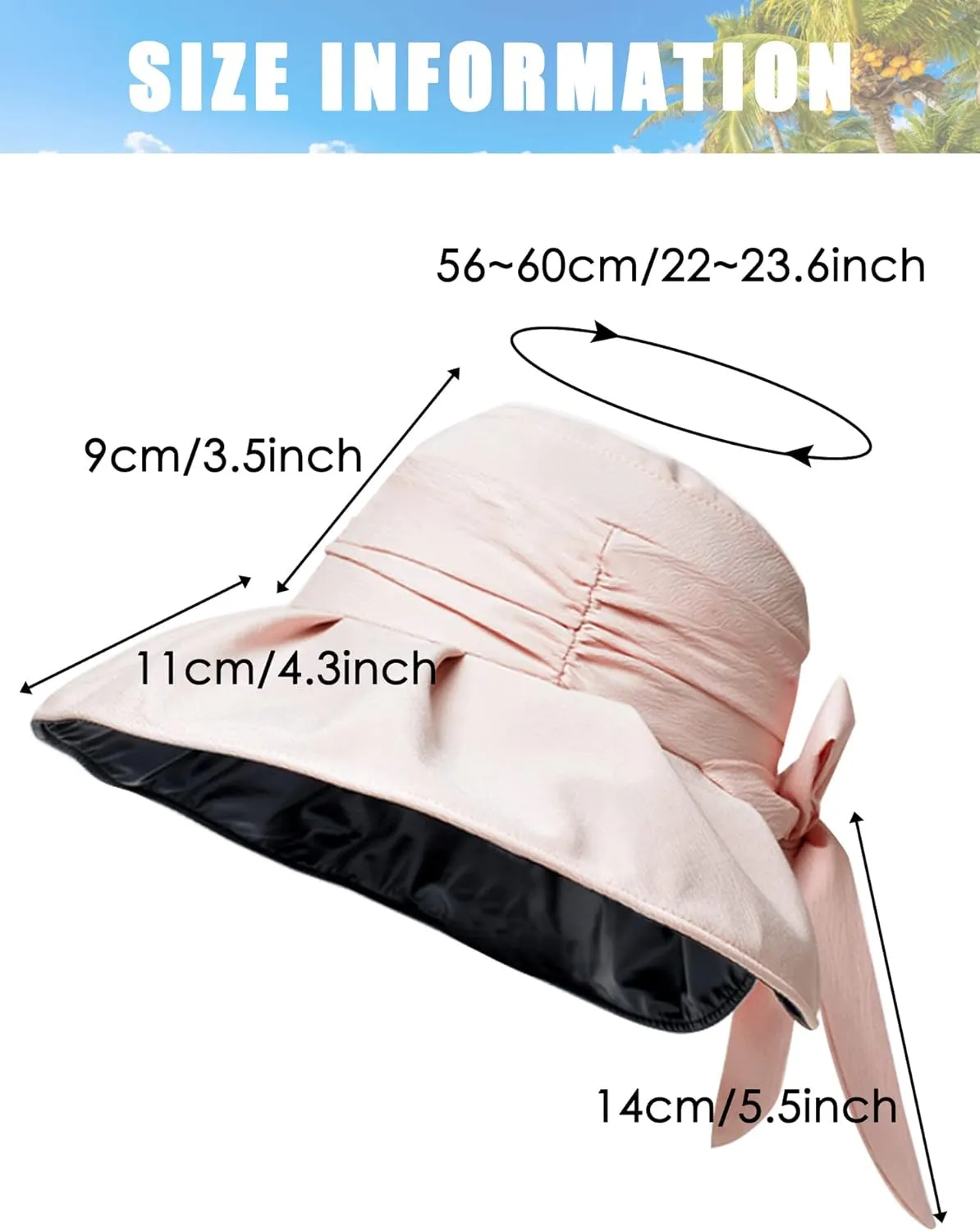 Women's Sun Hat Wide Brim Beach Sun Protection Bucket Hat for Summer Fishing Cap Gardening