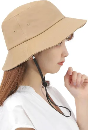 Women's Wide Brim Bucket hat, Bicycle Riding Helmet with Built-in Hard Shell, Lightweight Sun hat, Men's Mountaineering hat