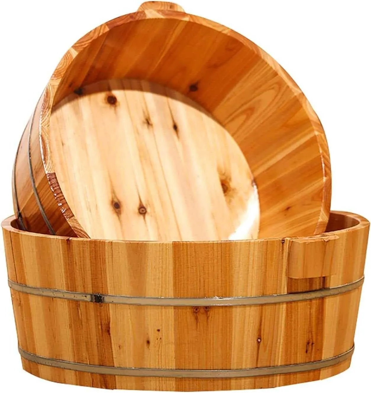 Wooden Foot Spa Bath Tub Basin, for Pedicure and Massage - Durable Foot Bath Bucket for Relaxing and Soothing Soaks - Perfect for Home or Salon Use