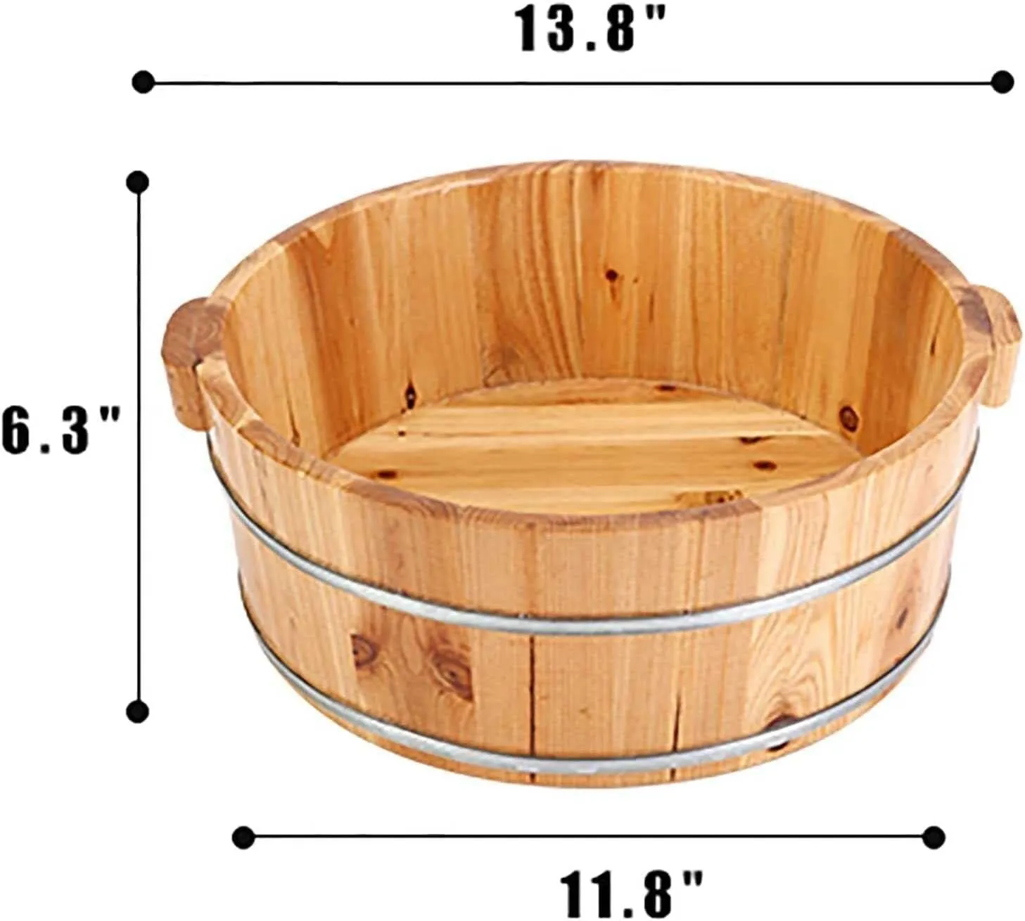 Wooden Foot Spa Bath Tub Basin, for Pedicure and Massage - Durable Foot Bath Bucket for Relaxing and Soothing Soaks - Perfect for Home or Salon Use