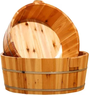 Wooden Foot Spa Bath Tub Basin, for Pedicure and Massage - Durable Foot Bath Bucket for Relaxing and Soothing Soaks - Perfect for Home or Salon Use
